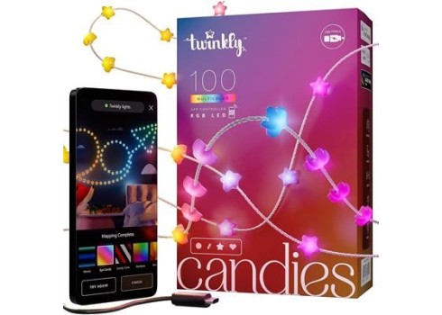 Twinkly Candies  100 Star-shaped, Clear Wire, USB-C