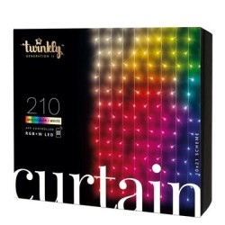 Twinkly jõulukardin 210LED-1,5x2,1m-läbipaistev juhe-IP44
