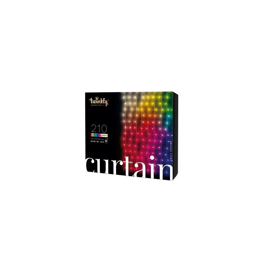 Twinkly jõulukardin 210LED-1,5x2,1m-läbipaistev juhe-IP44