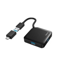 USB jagaja Hama 4 pesa USB 3.2 Gen 1 + USB-C Adapter