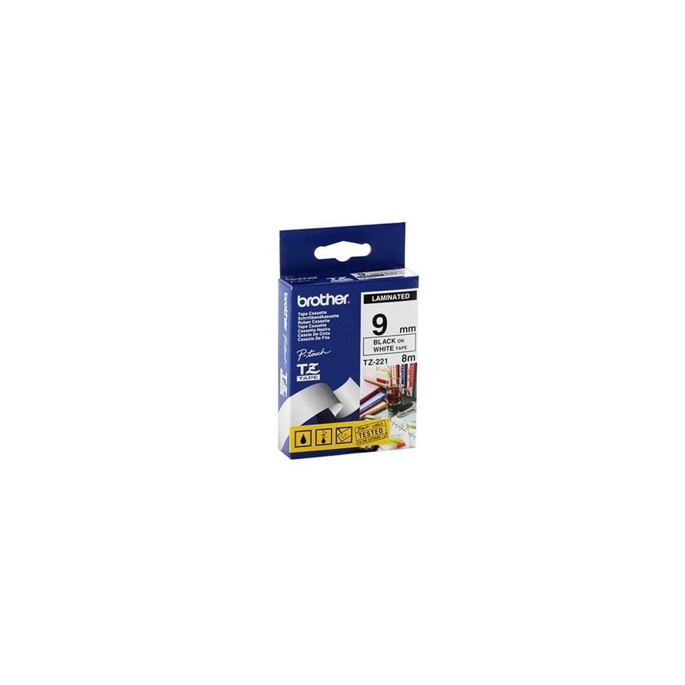 Lint Brother TZE221 9mm must-valge 8m