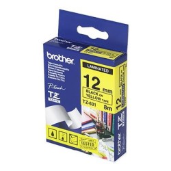 Lint Brother TZE631 12mm must-kollane 8m