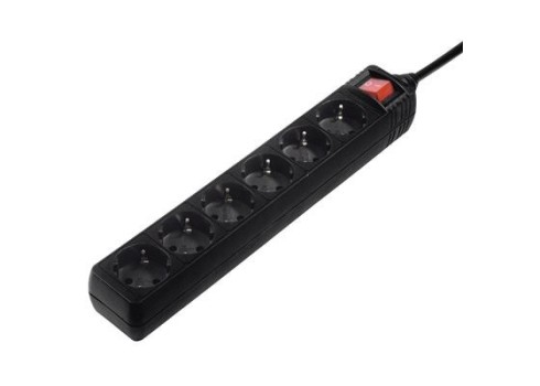 Pikendusj. Hama 6-Way, Switch, 5m, Black
