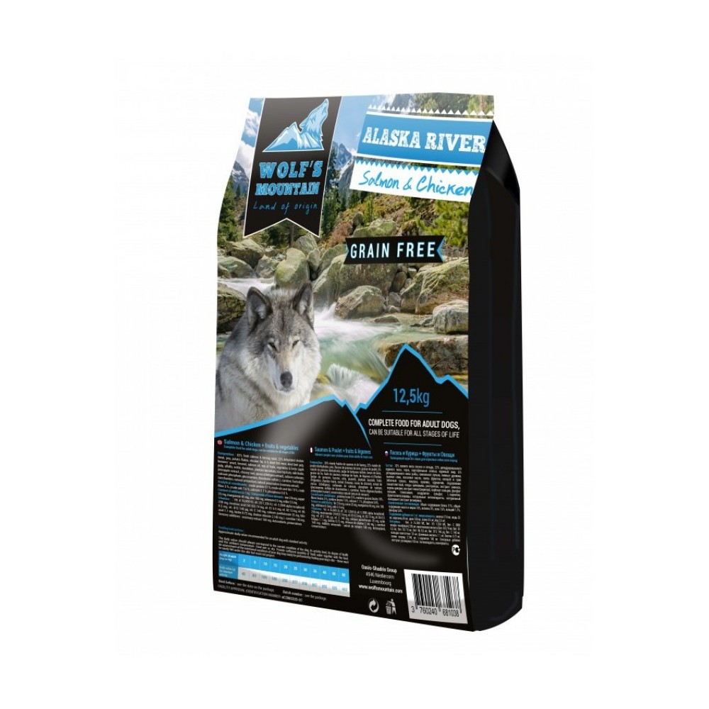 Wolf's Mountain koeratoit ALASKA RIVER teraviljavaba - lõhe & kanalihaga 12,5 kg