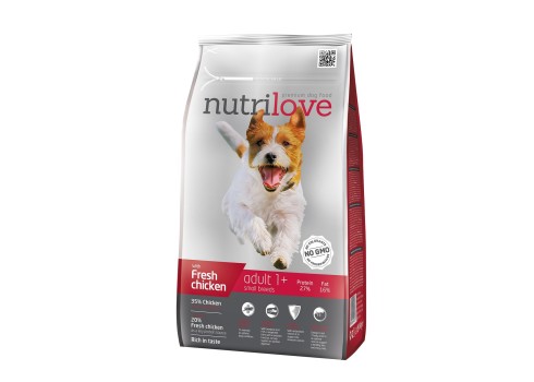 Nutrilove koeratoit adult small fresh chicken 8kg