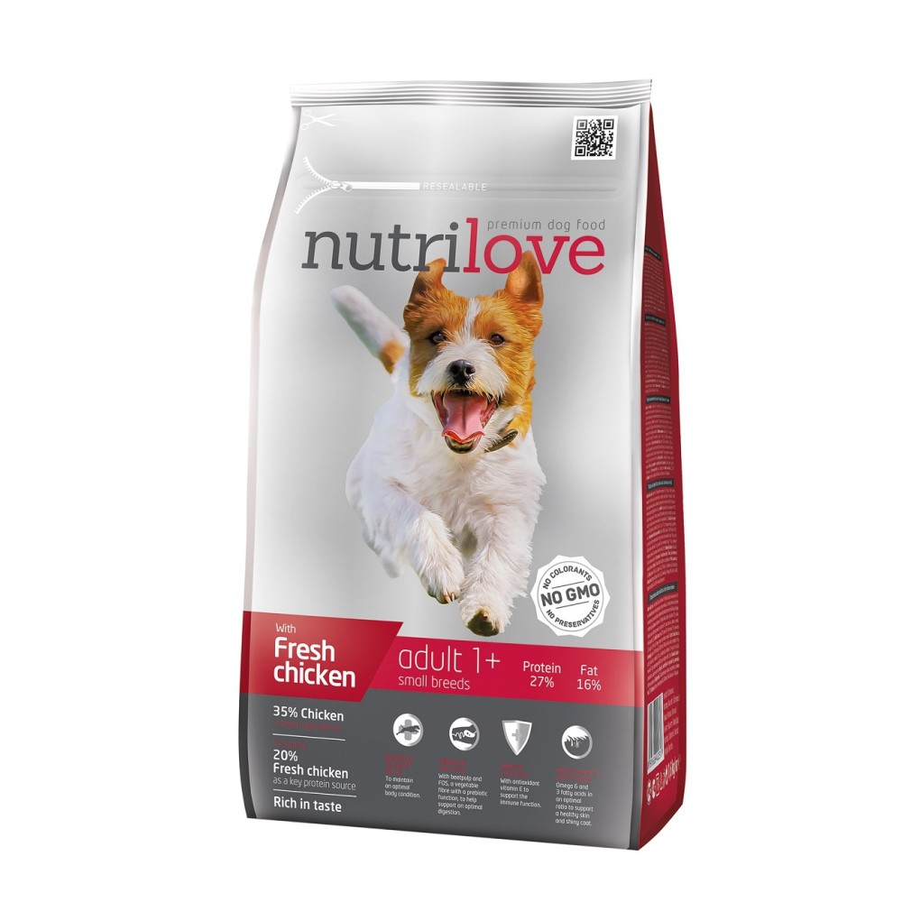 Nutrilove koeratoit adult small fresh chicken 8kg