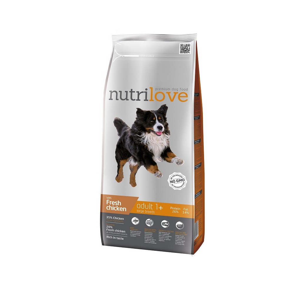 Nutrilove koeratoit adult large breed fresh chicken 12kg