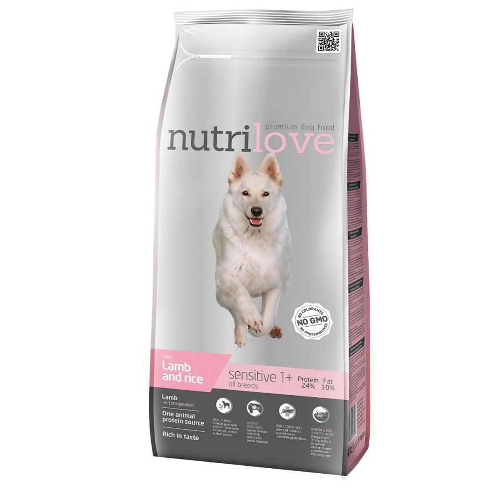 Nutrilove sensitive lamb&rice koeratoit 12kg