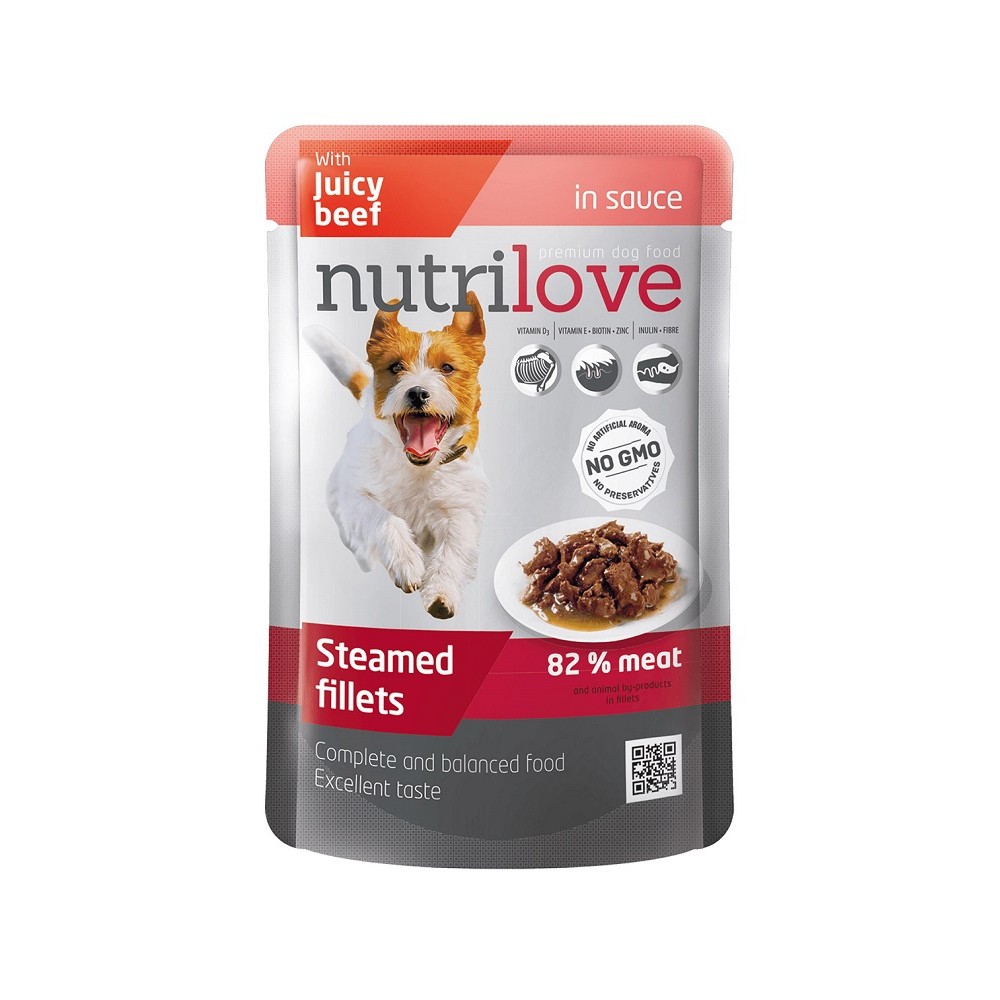Nutrilove koerakonserv loomalihafilee kastmes 28X85g