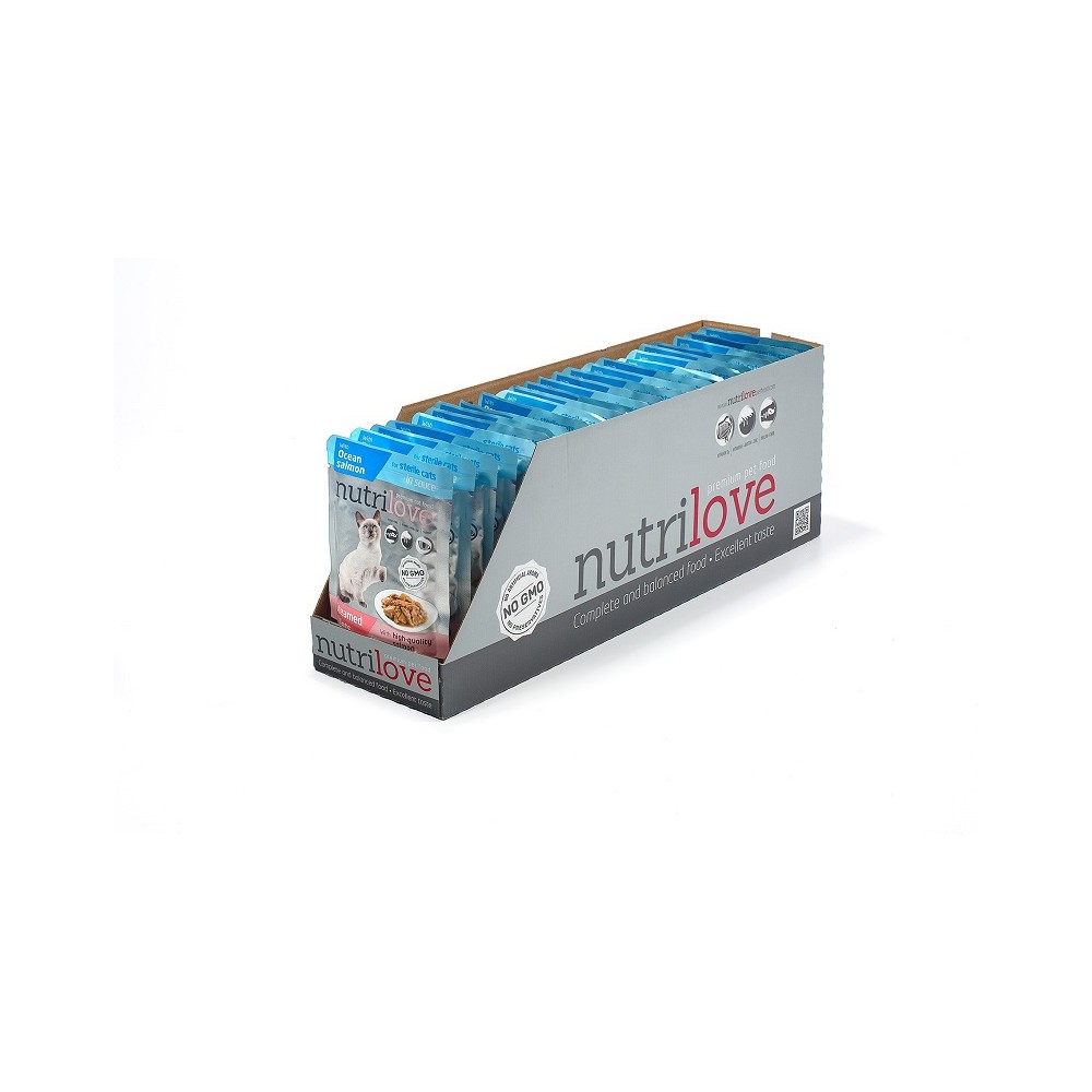 Nutrilove konserv lõhega steriliseeritud kassidele 28X85g