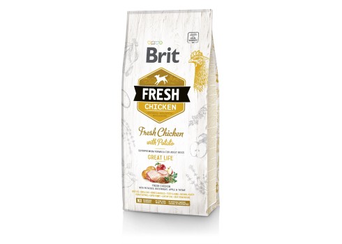Brit FRESH koeratoit Chicken & Potato for Adult 12kg