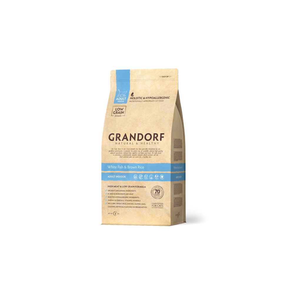 Grandorf Cat - Valge kala 2kg - Adult Skin&Care kassitoit