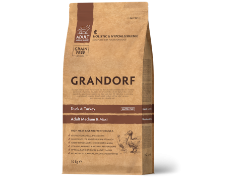 Grandorf Dog - Pardi- ja kalkunliha 3kg - Adult Medium ja Maxi koeratoit