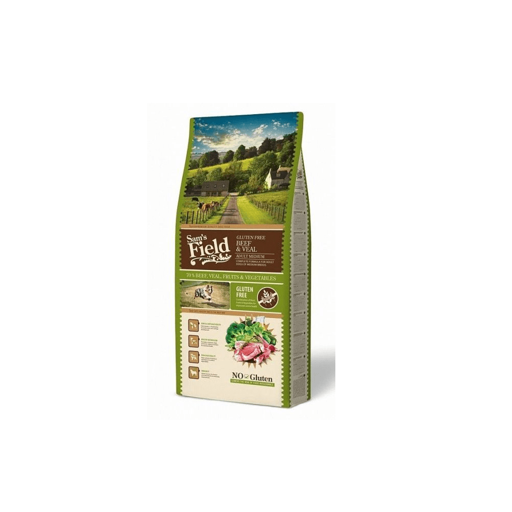 Sam´s Field Adult Medium Beef & Veal koeratoit 13kg Sam´s Field Adult Medium Beef & Veal koeratoit 13kg