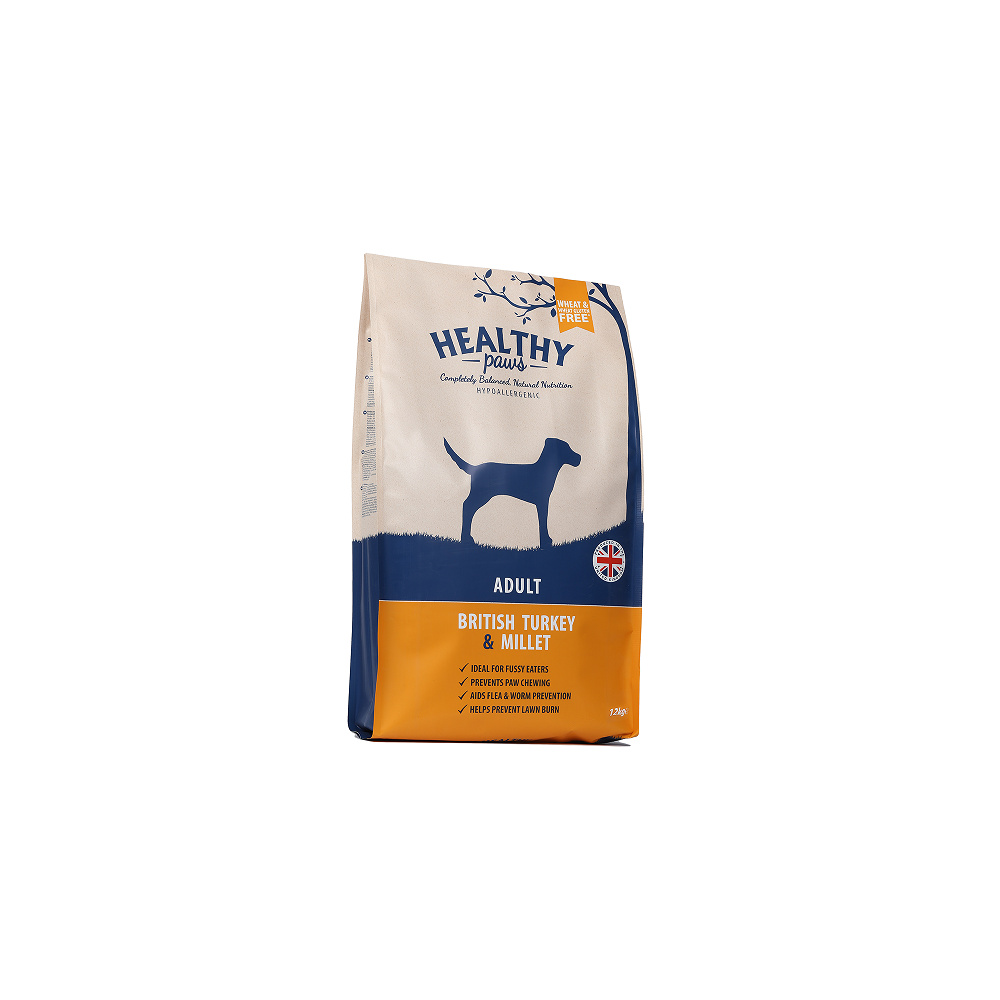 Healthy Paws koeratoit Kalkuniliha & Hirsiga 12kg