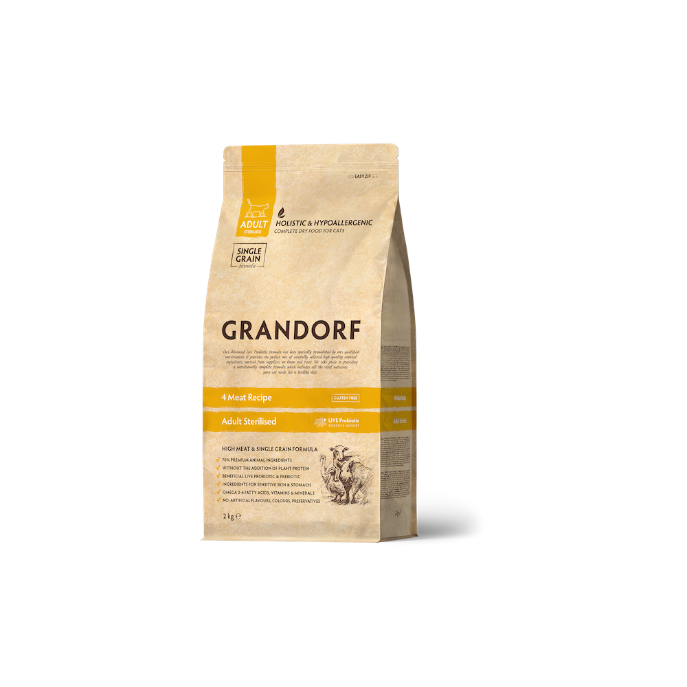 Grandorf Cat - 4 liha 2kg - Adult Sterilised kassitoit