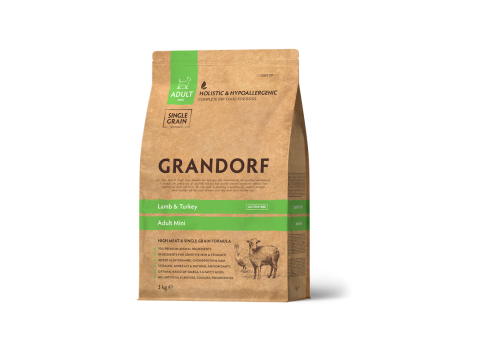 Grandorf Dog - Lammas ja kalkun 3kg - Mini Adult koeratoit