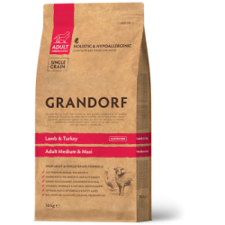 Grandorf Dog - Lammas ja kalkun 10kg - Medium & Maxi Adult koeratoit