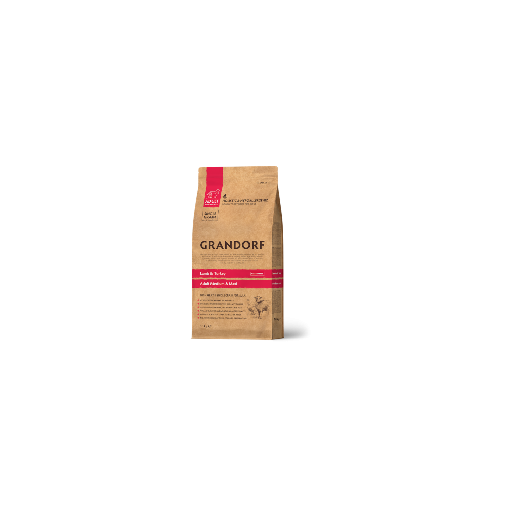 Grandorf Dog - Lammas ja kalkun 10kg - Medium & Maxi Adult koeratoit