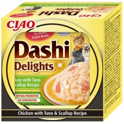 Inaba Dashi Delights Chicken with Tuna & Scallop konserv kassile 70g