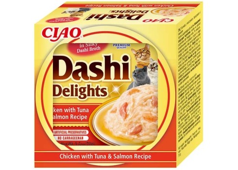 Inaba Dashi Delights Chicken with Tuna & Salmon konserv kassile 70g