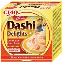 Inaba Dashi Delights Chicken with Tuna & Salmon konserv kassile 70g