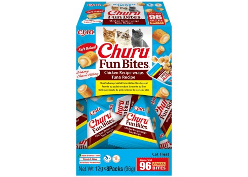 Churu FUN BITES Chicken Recipe wraps Tuna kassimaius 8 x 12g