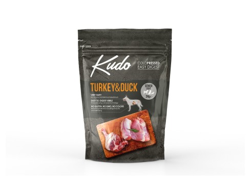 Kudo Turkey & Duck Senior Light külmpressitud koeratoit 3kg