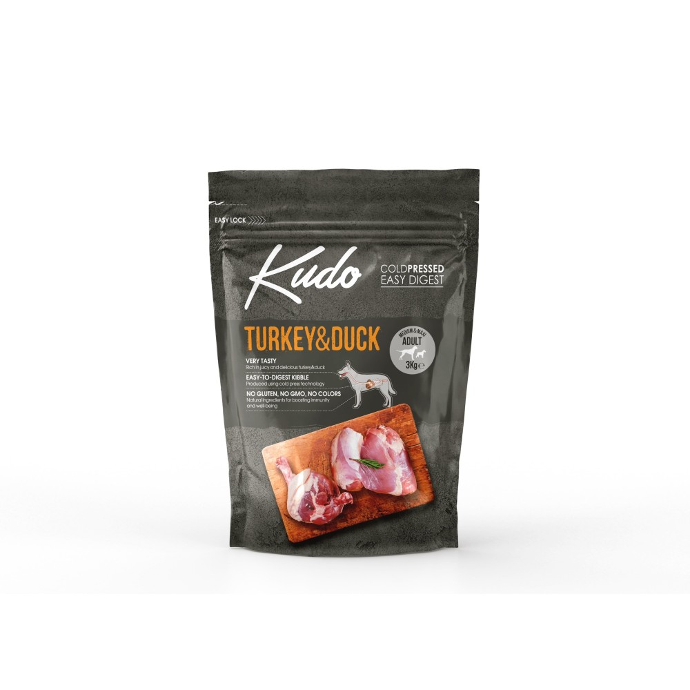 Kudo Turkey & Duck külmpressitud koeratoit 3kg