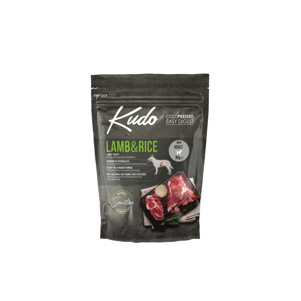 Kudo Lamb & Rice Mini külmpressitud koeratoit 3kg Kudo Lamb & Rice Mini külmpressitud koeratoit 3kg
