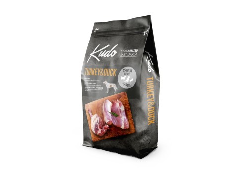 Kudo Turkey & Duck Senior Light külmpressitud koeratoit 12kg
