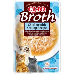 Ciao Broth Chicken with Scallop märgtoit kassidele 40g