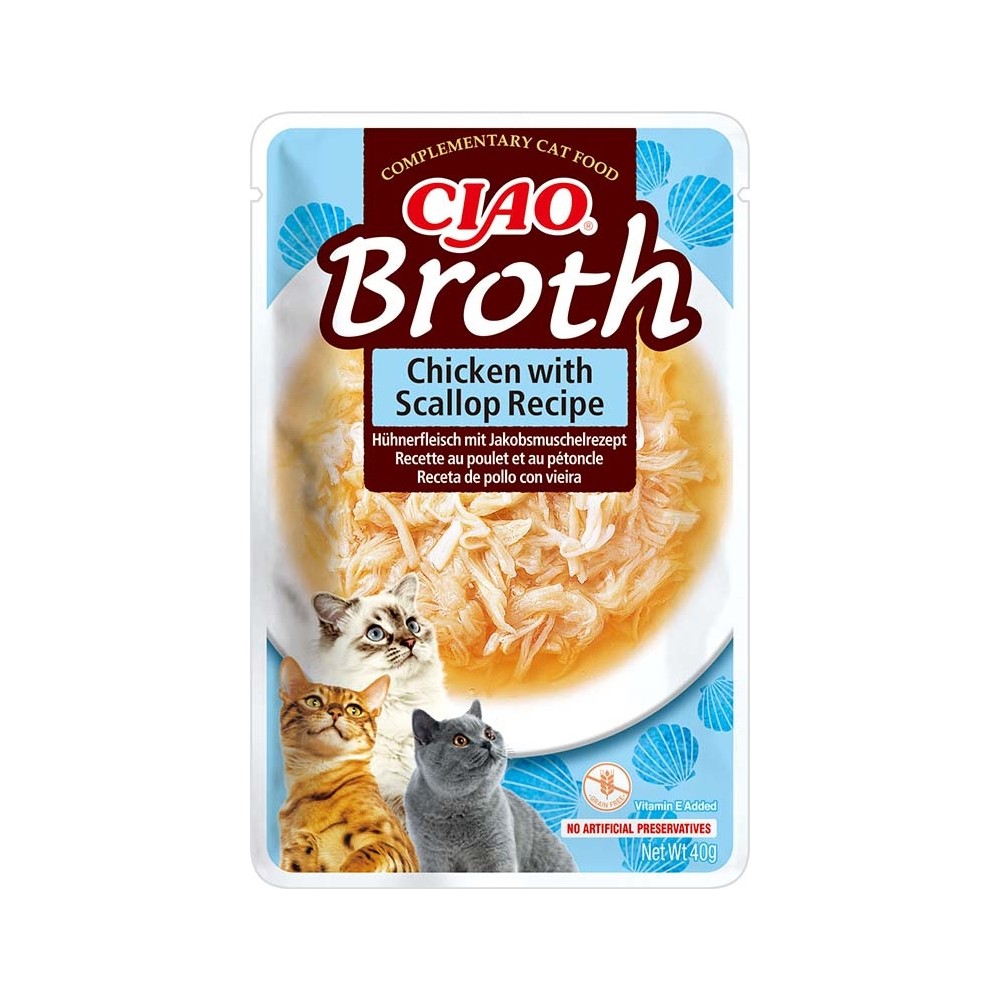 Ciao Broth Chicken with Scallop märgtoit kassidele 40g