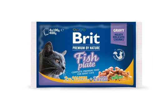 Brit Premium Fish Plate multipakk märgtoit kassidele 4x100g