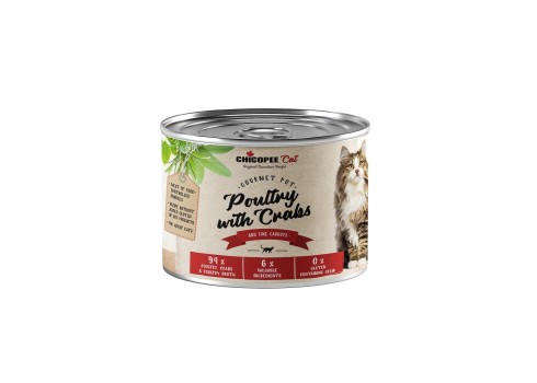 Chicopee Gourmet Poultry with Crabs konserv kassidele 195g