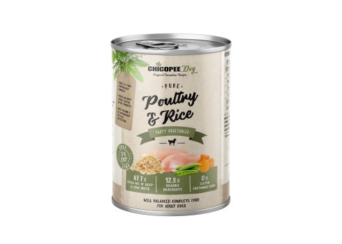 Chicopee Pure Poultry & Rice konserv koertele 400g