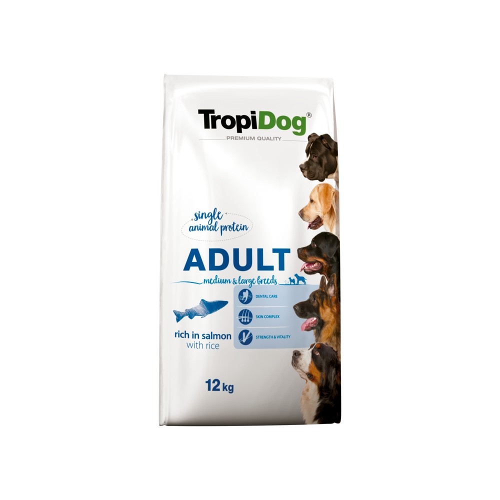 TropiDog Premium Salmon with Rice koertoit 12kg