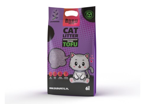 Bubu Pets lavendli lõhnaga tofu kassiliiv 2,5 kg - 6L