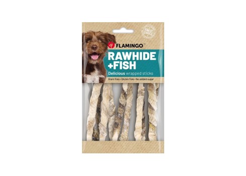 Flamingo Rawhide + Fish närimismaius koerale 85g