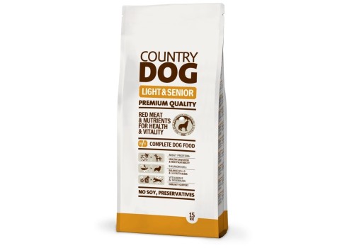 Country Dog Light & Senior koeratoit 15kg