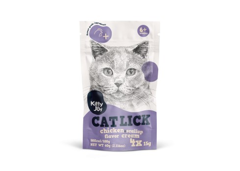 Kitty Joy Cat Lick kana ja kammkarbiga kassimaius 4x15g
