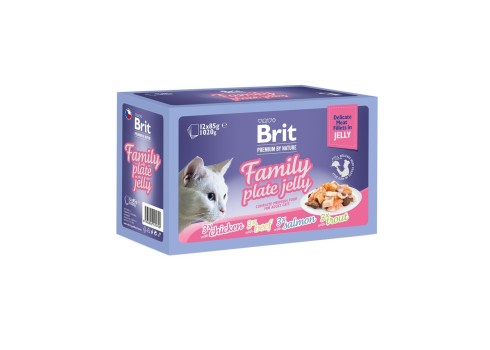 Brit Premium Delicate Jelly Family multipakk märgtoit kassidele 12x85g