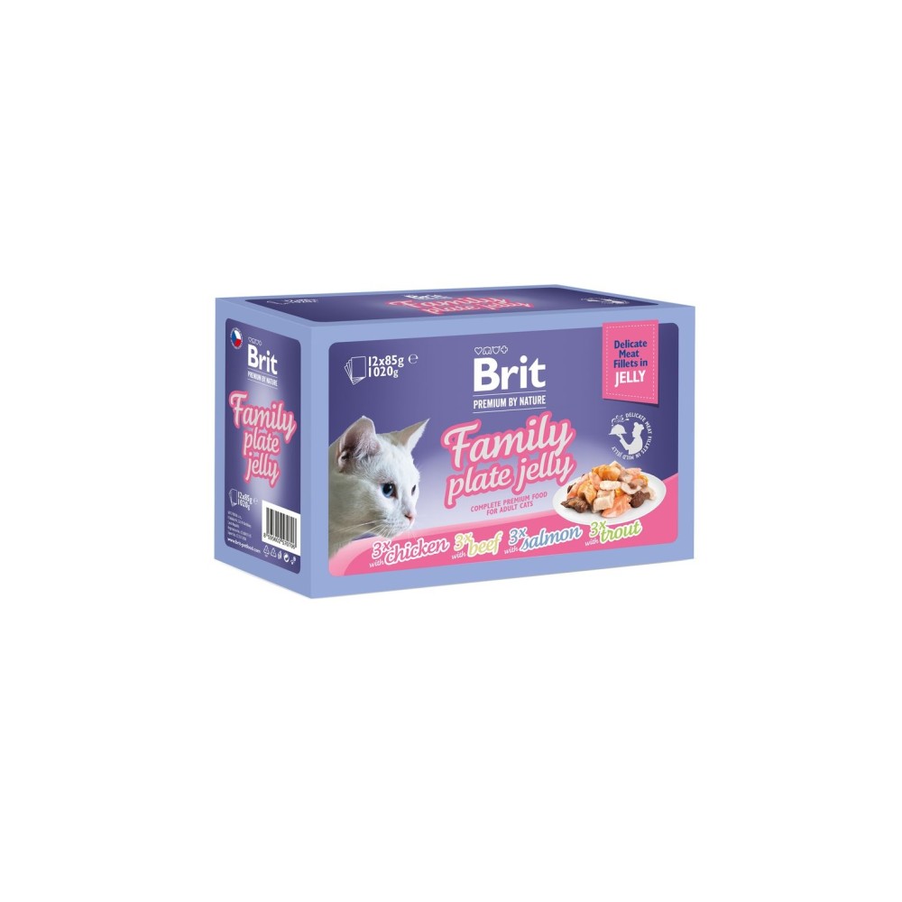 Brit Premium Delicate Jelly Family multipakk märgtoit kassidele 12x85g