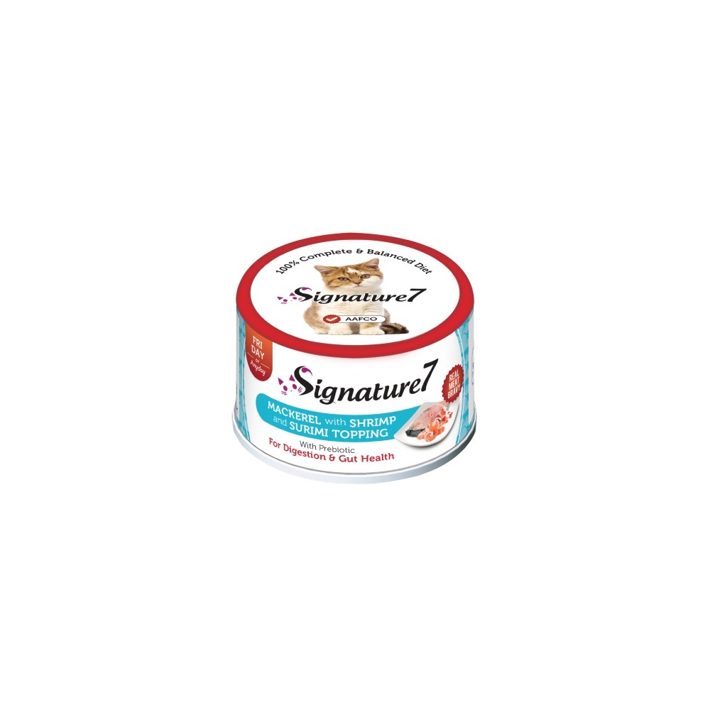 Signature7 Mackerel with Shrimp and Surimi konserv kassidele 70g