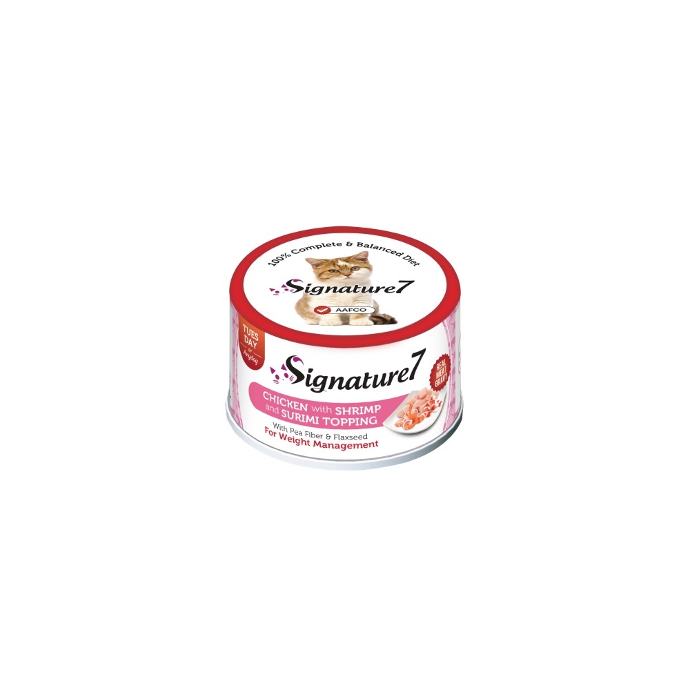 Signature7 Chicken with Shrimp and Surimi konserv kassidele 70g Signature7 Chicken with Shrimp and Surimi konserv kassidele 70g