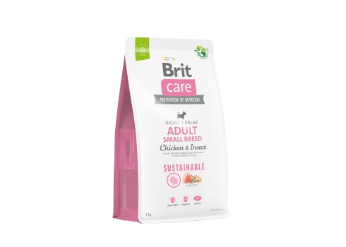 Brit Care Sustainable Adult Small Breed Chicken & Insect koeratoit 7kg