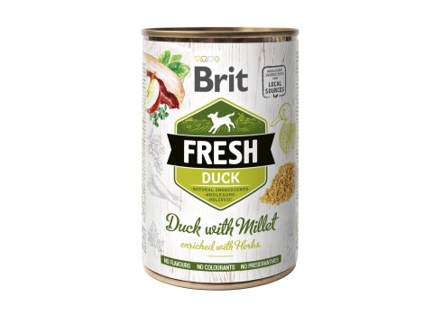 Brit Fresh Duck with Millet konserv koertele 400g