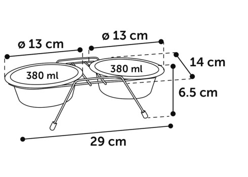 Flamingo kahe kausiga sööginõu S ø 13cm - 380ml