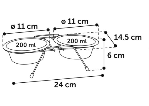 Flamingo kahe kausiga sööginõu XS ø 11cm - 200ml