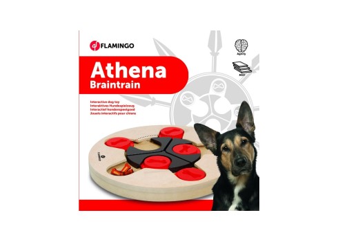 Flamingo interaktiivne puidust mänguasi Athena koertele ø 25cm